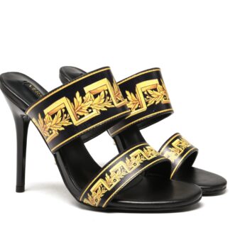 VERSACE PRINTED SANDALS HIGH HEELS