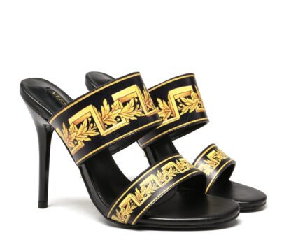 VERSACE PRINTED SANDALS HIGH HEELS