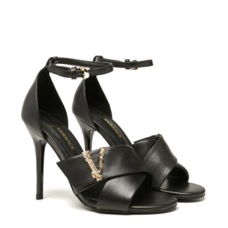VERSACE V-buckle sandals high heels