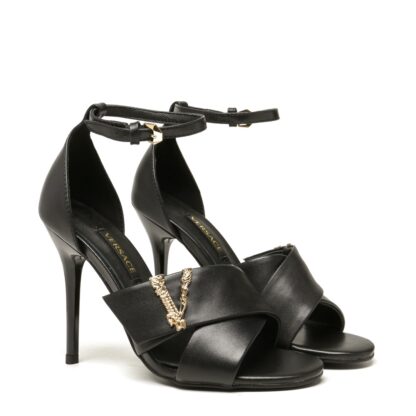 VERSACE V-buckle sandals high heels