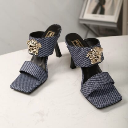 VERSACE canvas jacquard pattern fashion high heels - Image 2