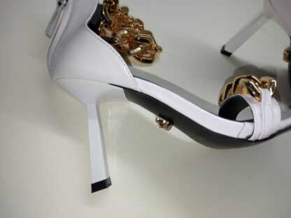 VERSACE SQUARE TOE CHAIN ​​HIGH HEELS - Image 3