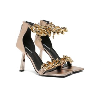 VERSACE SQUARE TOE CHAIN ​​HIGH HEELS