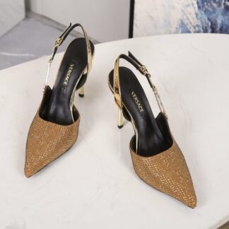 VERSACE elegant and elegant rhinestone high heels
