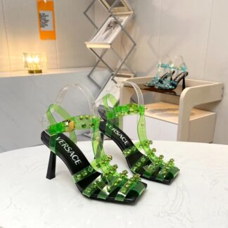 VERSACE stylish cage diamond sandals high heels