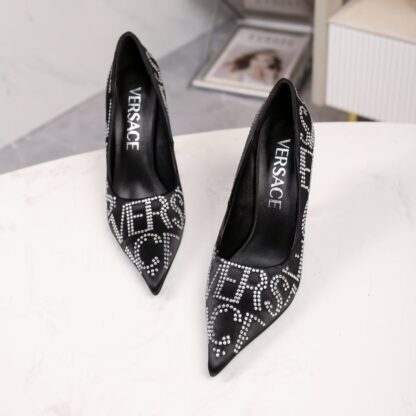 VERSACE Fashion Crystal Diamond High Heels - Image 2