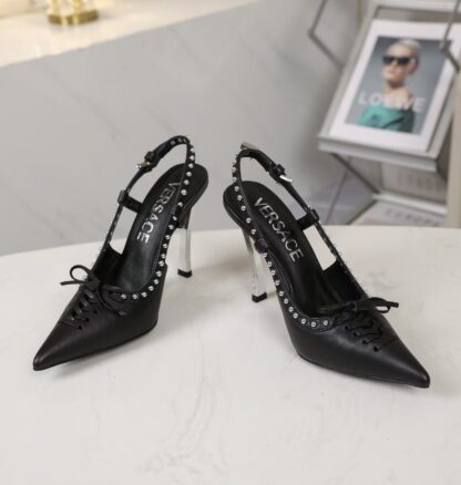 VERSACE new pointed rivet sandals high heels - Image 2