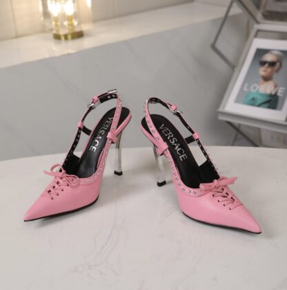 VERSACE new pointed leather high heels