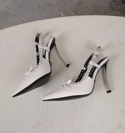 VERSACE new pointed leather high heels - Image 3