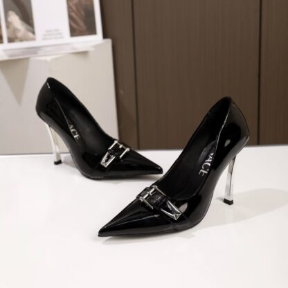 VERSACE new pointed leather high heels - Image 2