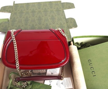 Gucci red patent leather temperament chain bag - Image 2
