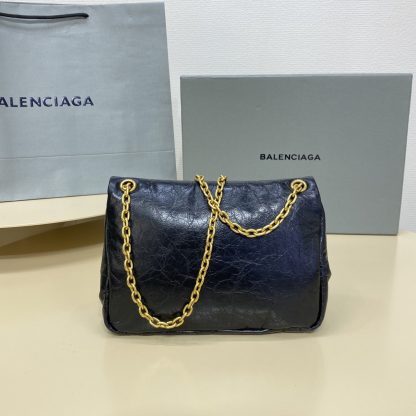 Balenciaga Monaco fluffy bag black and gold mini chain bag - Image 2