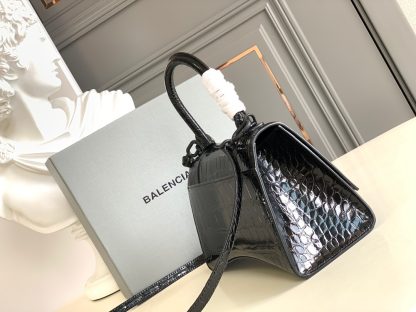 Balenciaga crocodile pattern black buckle medium hourglass bag - Image 2