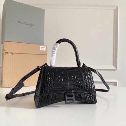 Balenciaga black bag with crocodile pattern - Image 2