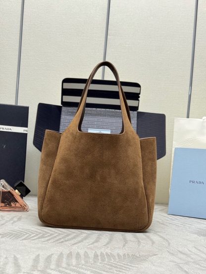 Prada Nubuck Basket Bucket Bag - Image 2