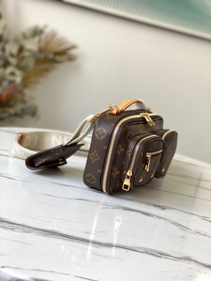 Louis Vuitton monogram double pocket fabric shoulder strap camera bag messenger bag - Image 2