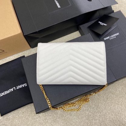 Ysl 𝑴𝒐𝒏𝒐𝒈𝒓𝒂𝒎 𝑾𝒐𝒄 caviar pattern envelope bag - Image 2