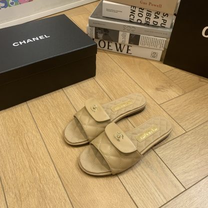 Chanel apricot all-match slimming slippers - Image 2