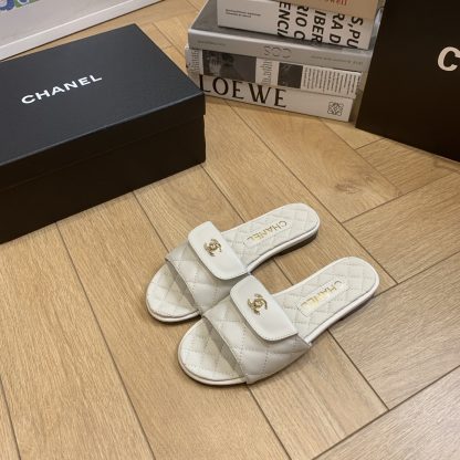 Chanel white versatile slimming slippers - Image 2