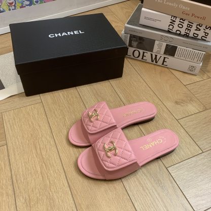 Chanel Early Autumn New Dark Pink High Fashion Flip Flops - Image 2