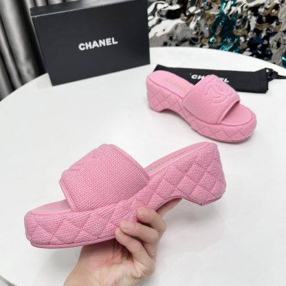 Chanel early spring pink dancing shoes series retro European and American new slippers heel height 7cm - Image 2