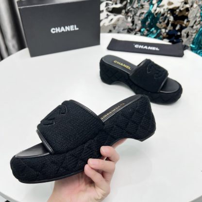 Chanel Early Spring Black Dance Shoes Series Retro European and American New Slippers Heel Height 7cm - Image 2