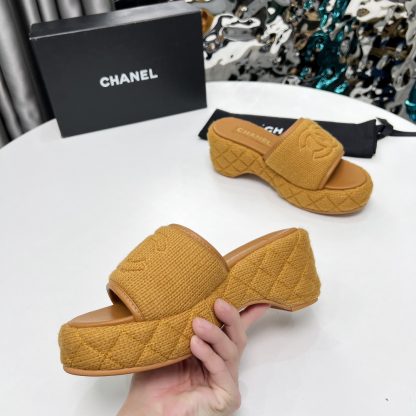 Chanel Early Spring Earth Brown Dance Shoes Series Retro European and American New Slippers Heel Height 7cm - Image 2