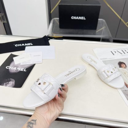 Chanel Spring/Summer Dance Shoes Collection White Delicate Slippers - Image 2