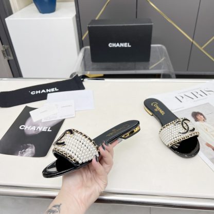 Chanel Spring/Summer Dance Shoes Collection Retro-Style Slippers Full of Sewn Pearls - Image 2