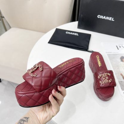 Chanel Spring/Summer Dance Shoes Series Red European and American Catwalk New Slippers Heel Height 6.5cm - Image 2