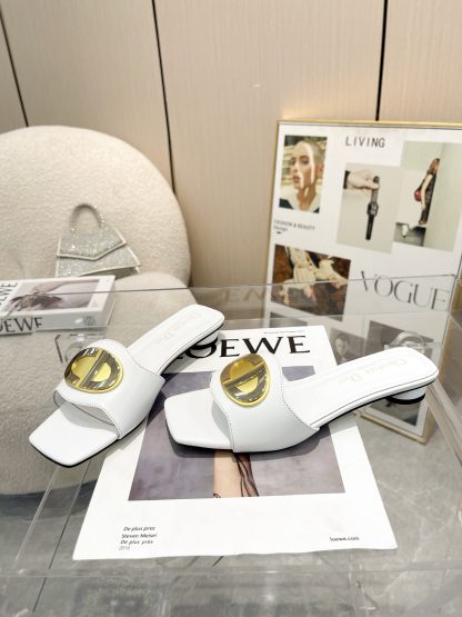 Dior white elegant everyday low-heeled sandals - Image 2