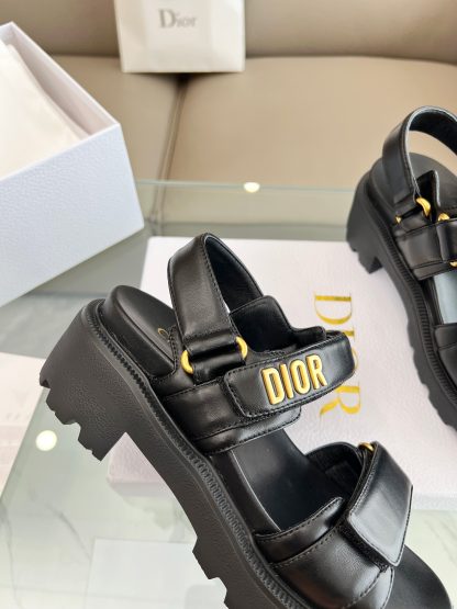 Dior popular black thick-soled mid-heel sandals - Image 2