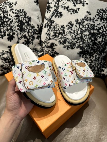 Louis Vuitton Couple's Small Backpack and Four-Color Slippers - Image 2