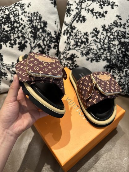 Louis Vuitton Couple's Small Backpack and Four-Color Slippers - Image 2