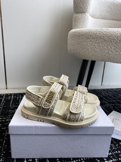 Dior Velcro flat woven sandals - Image 2