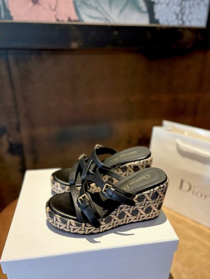 Dior black wedge sandals - Image 2