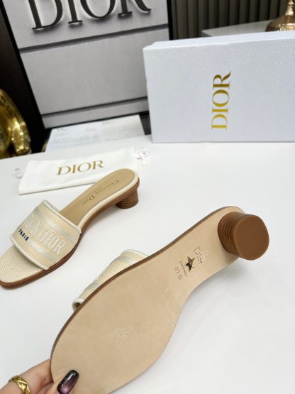 Dior monogram embroidered leather high-heeled sandals - Image 2