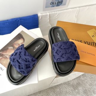 Louis Vuitton Velcro Embossed Slippers