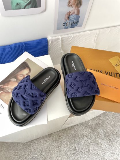 Louis Vuitton Velcro Embossed Slippers