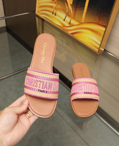 Dior embroidered lettering flip flops - Image 2