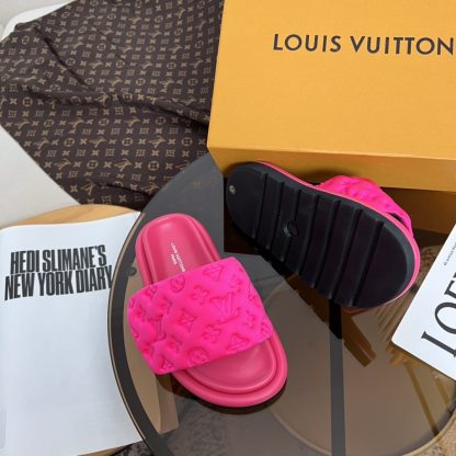 Louis Vuitton embossed silk slippers - Image 2