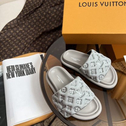 Louis Vuitton embossed silk slippers - Image 2
