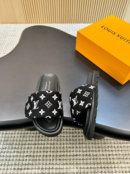 Louis Vuitton embossed logo slippers Pool Pillow Comfort flat slides - Image 2