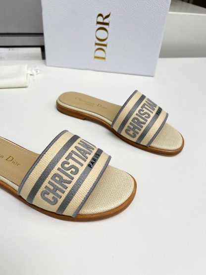 Dior Women's Monogram Embroidered Slippers - Image 2