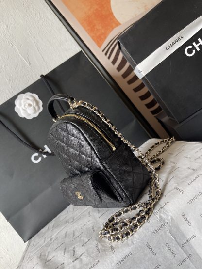 Chanel 24C Mini Litchi Pattern Small Backpack - Image 3