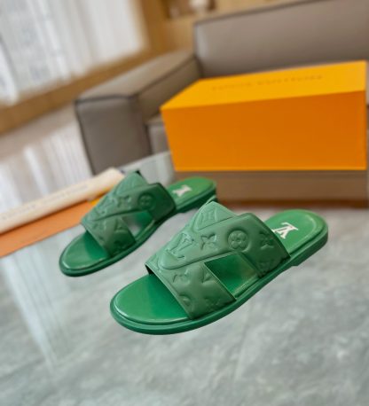 Louis Vuitton embossed grained leather slippers - Image 3