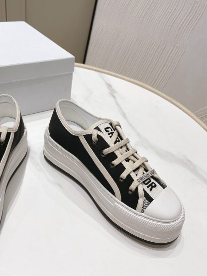 Dior Walkn series old flower embroidery thick-soled canvas shoes - Image 3