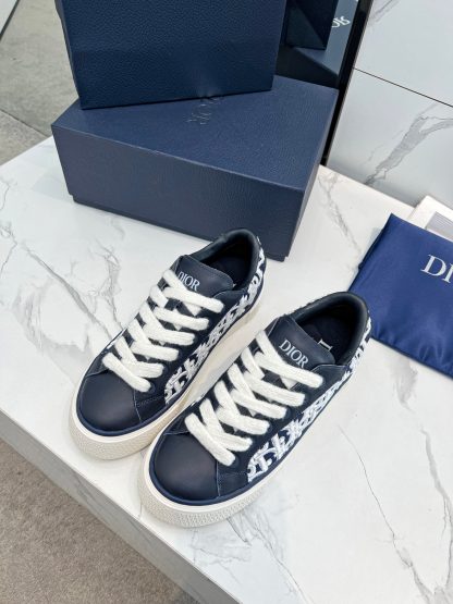 Dior navy blue embroidered tennis shoes - Image 3