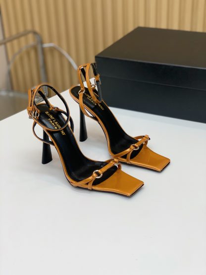 Ysl all-match square toe high heel sandals - Image 3