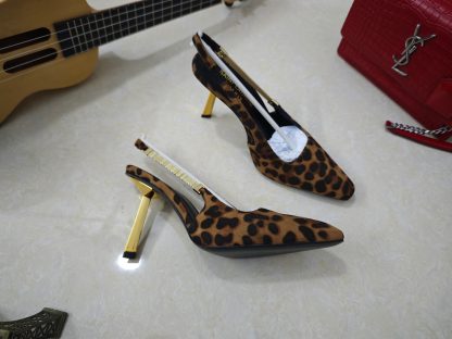 Ysl leopard print high heels Ysl logo high-heeled sandals - Image 3
